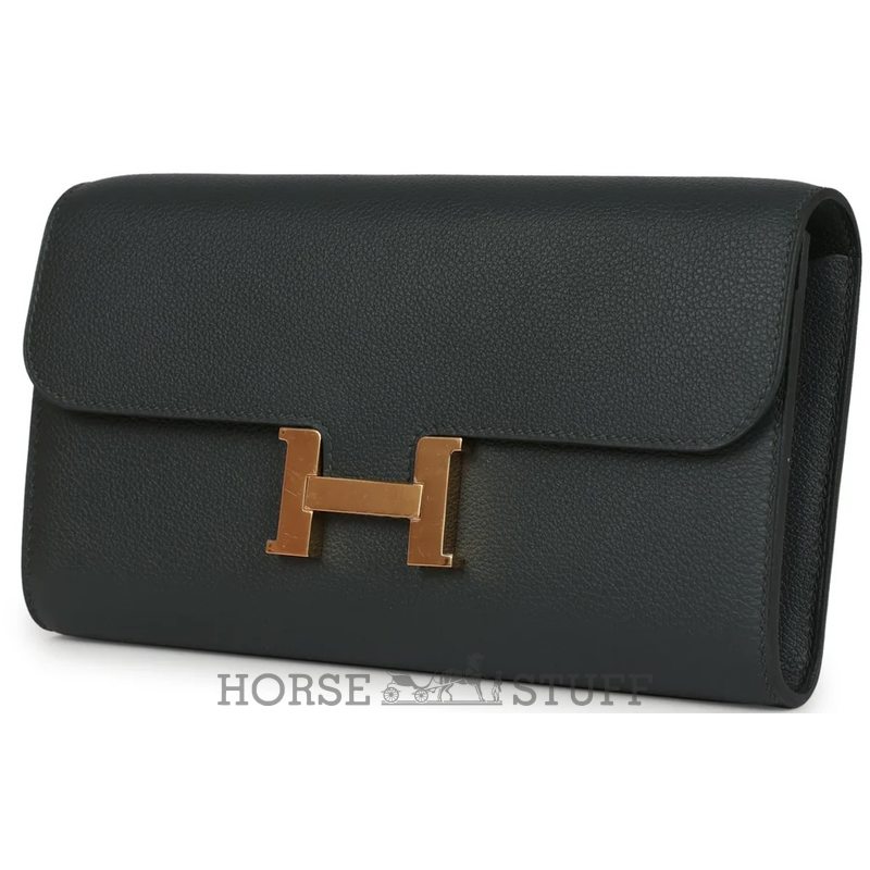 Hermès Constance To Go Wallet Vert Mangrove Evercolor GHW