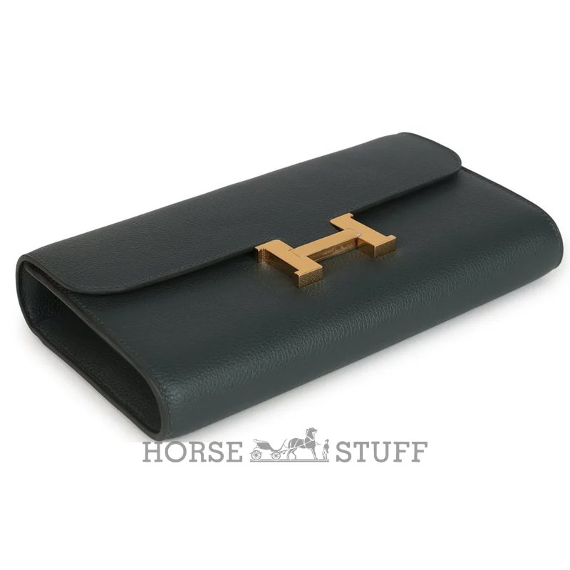 Hermès Constance To Go Wallet Vert Mangrove Evercolor GHW