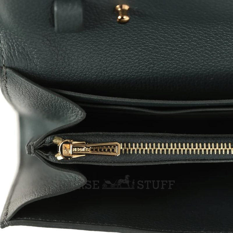 Hermès Constance To Go Wallet Vert Mangrove Evercolor GHW