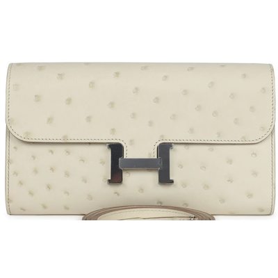 Hermès Constance To Go Wallet Beton Ostrich PHW