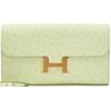 Hermès Constance To Go Wallet Vert Criquet Ostrich GHW