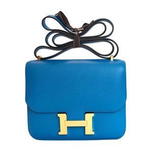 Hermes Constance Bag 18cm Blue Glacier Epsom Palladium Hardware