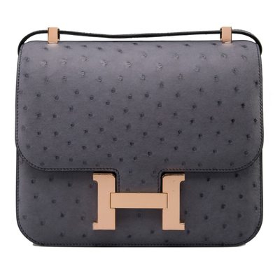 Hermès Constance 24 Gris Agate Ostrich GHW