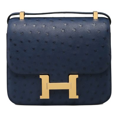 Hermès Constance 24 Blue de Malte Ostrich GHW