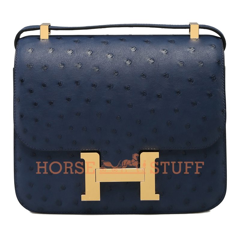 Hermès Constance 24 Blue de Malte Ostrich GHW