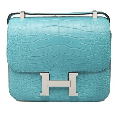 Hermès Constance 24 Matte Blue Saint-Cyr Crocodile Alligator PHW