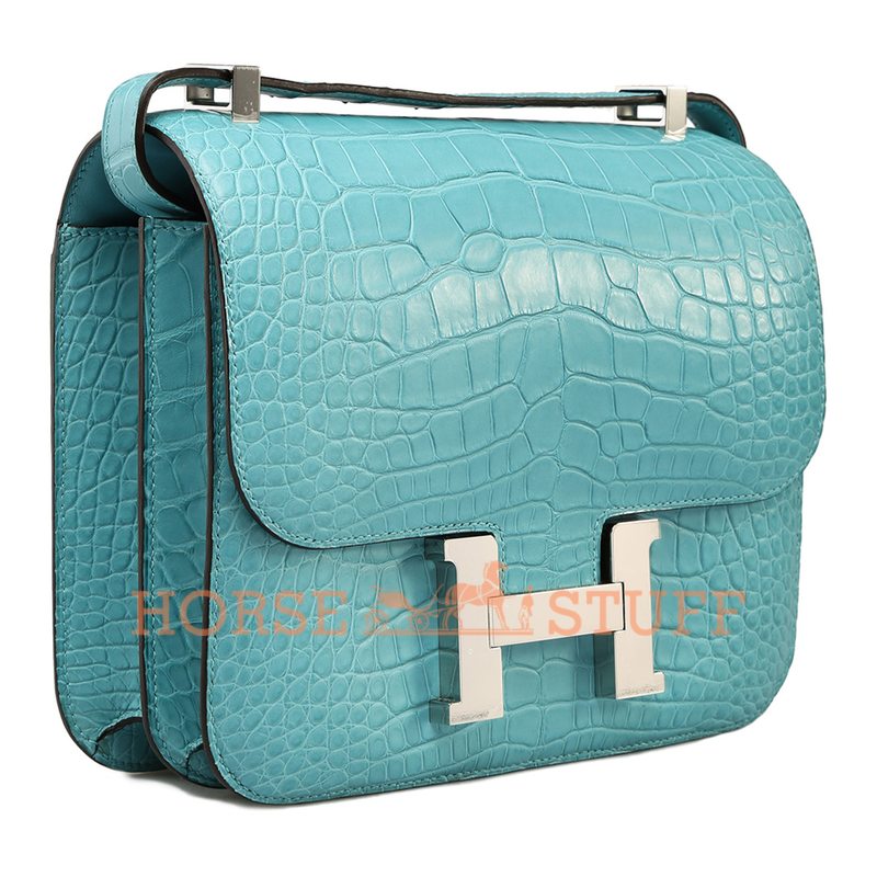 Hermès Constance 24 Matte Blue Saint-Cyr Crocodile Alligator PHW