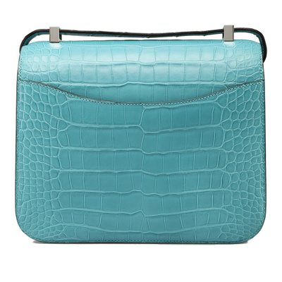 Hermès Constance 24 Blue Saint-Cyr Matte Crocodile Alligator PHW