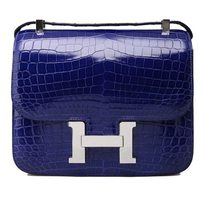 Hermès Constance 24 Blue Electrique Lisse Crocodile Niloticus PHW