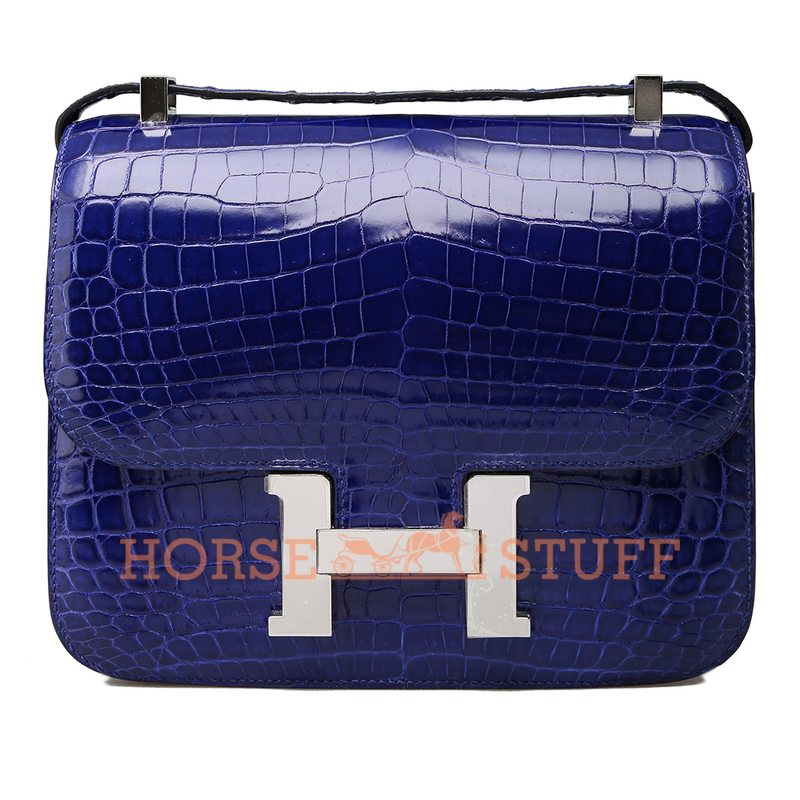 Hermès Constance 24 Blue Electrique Lisse Crocodile Niloticus PHW