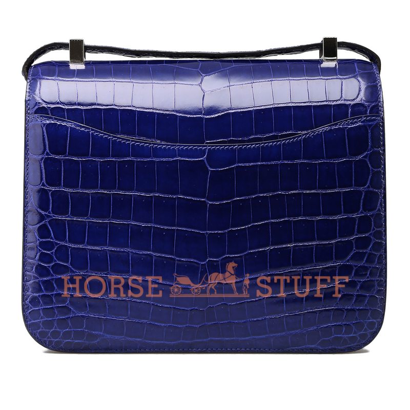 Hermès Constance 24 Blue Electrique Lisse Crocodile Niloticus PHW