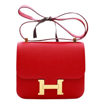 Hermès Constance 24 Rouge Casaque Epsom GHW