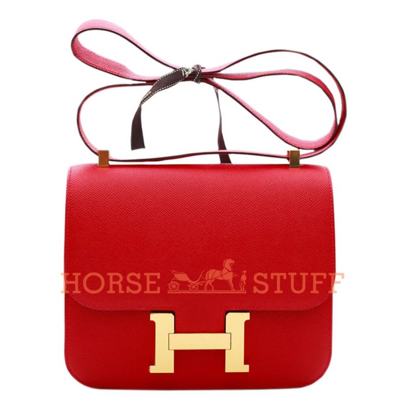 Hermès Constance 24 Rouge Casaque Epsom GHW