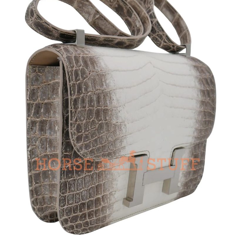 Hermès Constance 1-24 Blanc Himalayan Crocodile Niloticus PHW