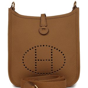 Hermès Evelyne Mini II TPM 16 Biscuit Clemence GHW