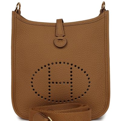 Hermès Evelyne Mini II TPM 16 Biscuit Clemence GHW