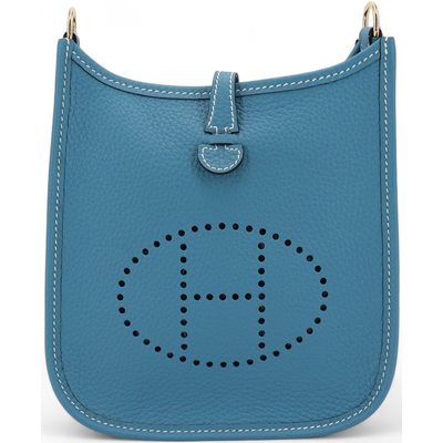 Hermès Evelyne Mini II TPM 16 Blue Jean Clemence GHW