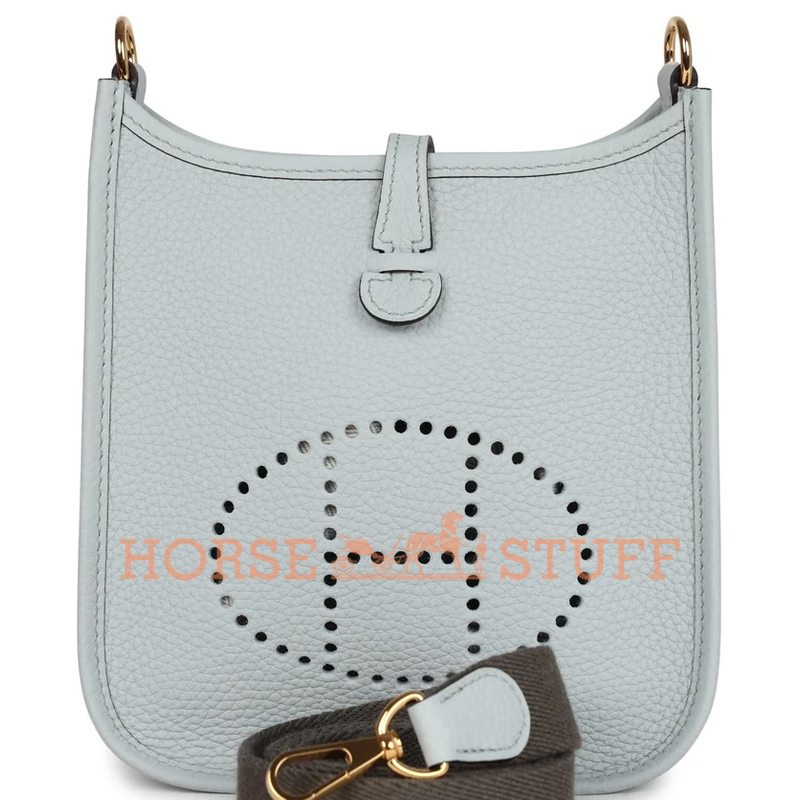 Hermès Evelyne Mini II TPM 16 Blue Pale Clemence GHW