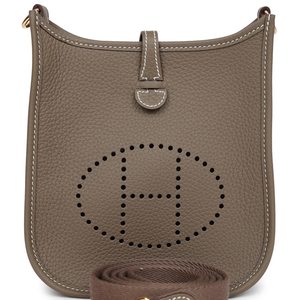 Hermès Evelyne Mini II TPM 16 Etoupe Clemence GHW