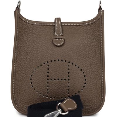 Hermès Evelyne Mini II TPM 16 Etoupe Clemence PHW