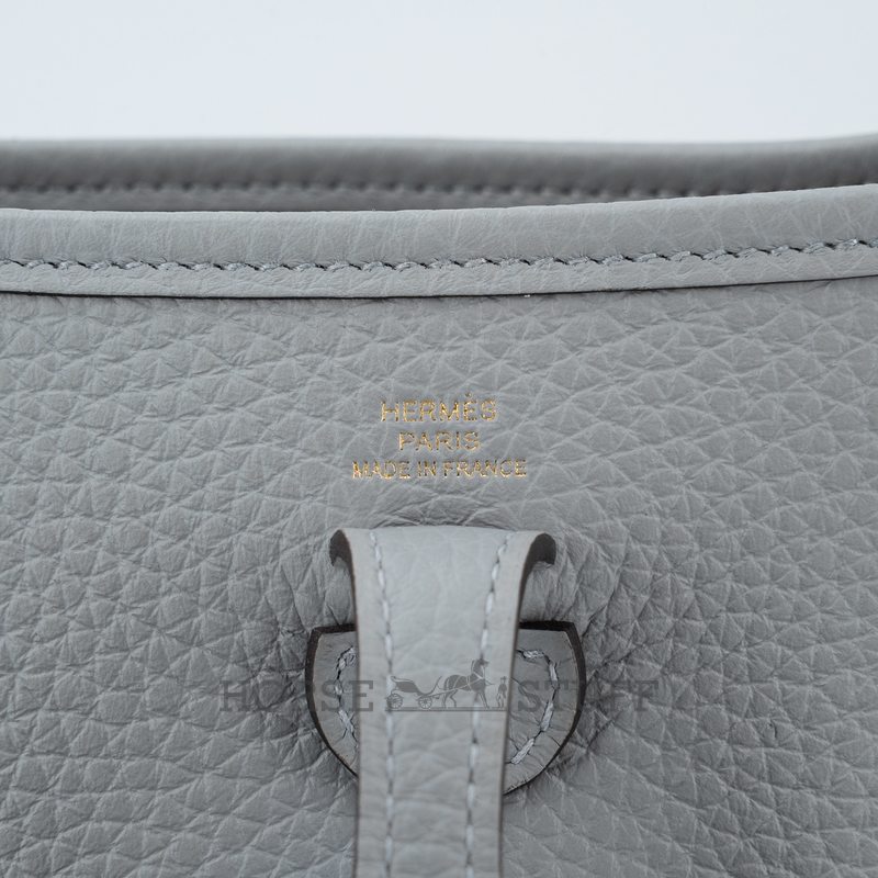Hermès Evelyne Mini II TPM 16 Gris Pantine Clemence GHW