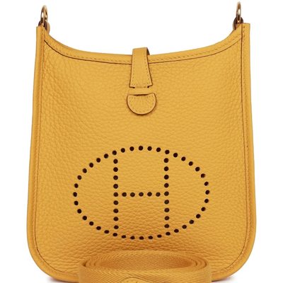 Hermès Evelyne Mini II TPM 16 Jaune Ambre Clemence GHW