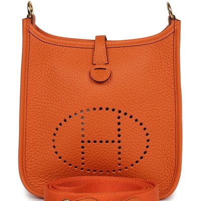 Hermès Evelyne Mini II TPM 16 Orange Clemence GHW