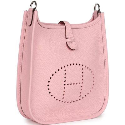 Hermès Evelyne Mini II TPM 16 Rose Sakura Clemence PHW