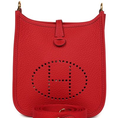 Hermès Evelyne Mini II TPM 16 Vermillion Clemence GHW