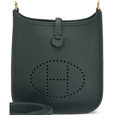 Hermès Evelyne Mini II TPM 16 Vert Fonce Clemence GHW