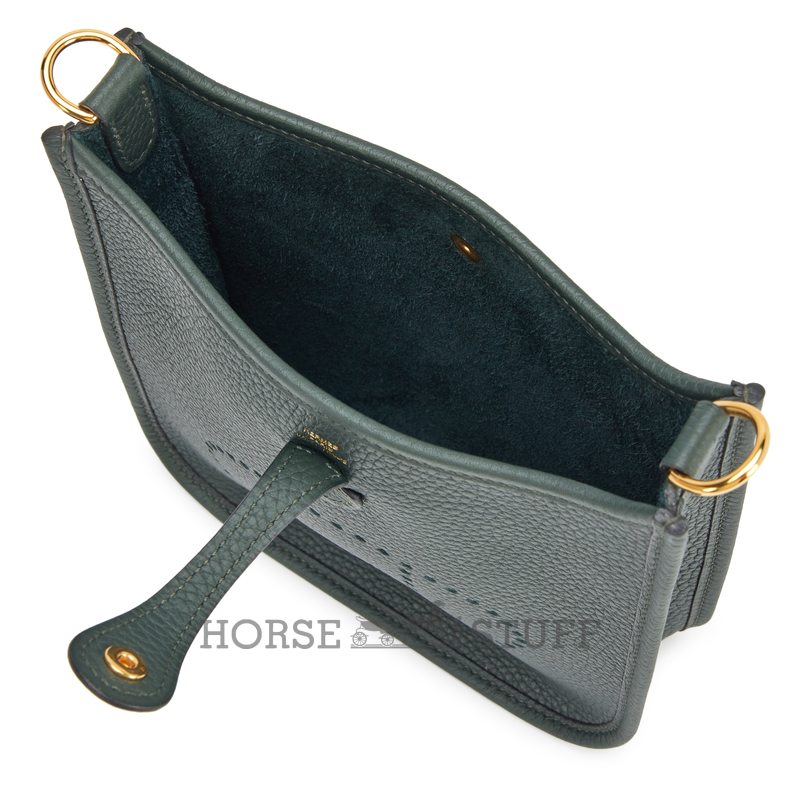 Hermès Evelyne Mini II TPM 16 Vert Fonce Clemence GHW