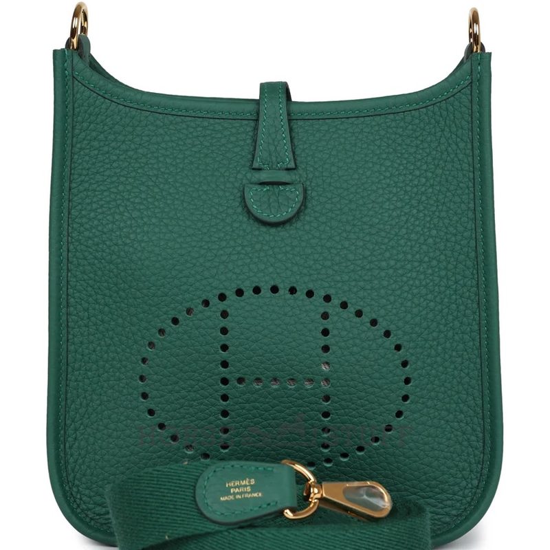 Hermès Evelyne Mini II TPM 16 Vert Moyen Clemence GHW