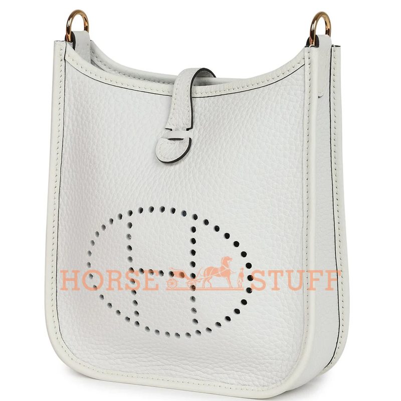 Hermès Evelyne Mini II TPM 16 White Clemence GHW