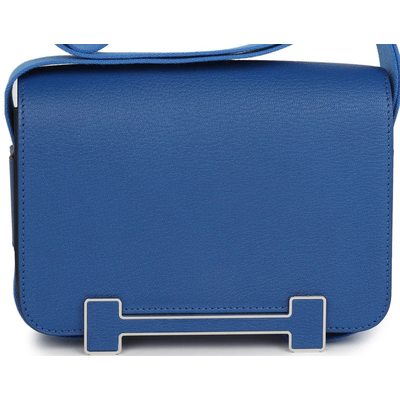 Hermès Geta Blue France Chèvre Mysore PHW