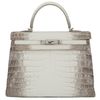 Hermès Kelly Retourne 35 Blanc Himalayan Crocodile Niloticus PHW