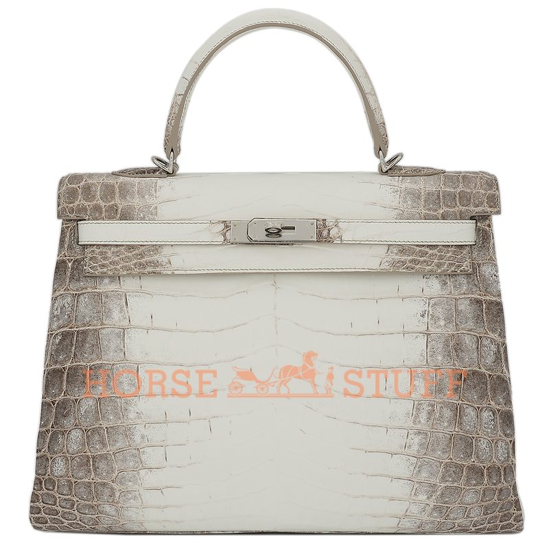 Hermès Kelly Retourne 35 Blanc Himalayan Crocodile Niloticus PHW