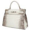 Hermès Kelly Retourne 35 Blanc Himalayan Crocodile Niloticus PHW