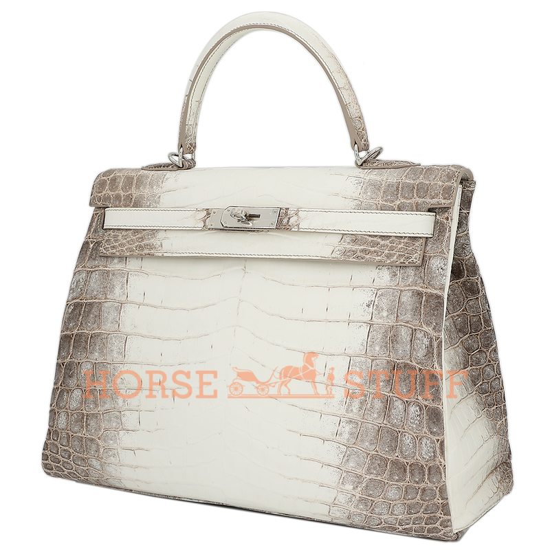 Hermès Kelly Retourne 35 Blanc Himalayan Crocodile Niloticus PHW