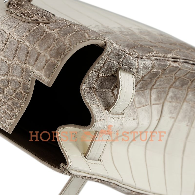 Hermès Kelly Retourne 35 Blanc Himalayan Crocodile Niloticus PHW