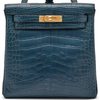 Hermes Kelly Ado II Backpack Vert Rousseau Matte Crocodile Alligator GHW