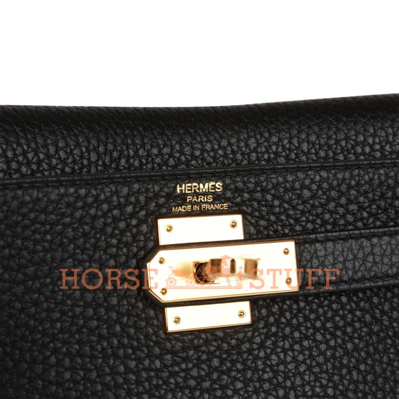 Hermes Kelly Ado II Backpack Black Clemence GHW