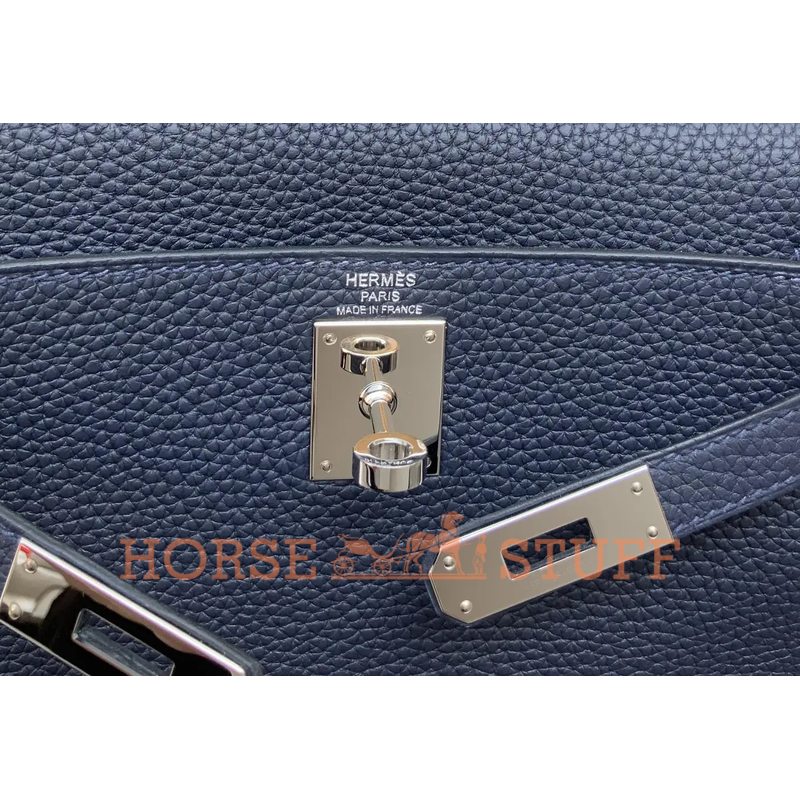 Hermes Kelly Ado II Backpack Blue Nuit Clemence PHW