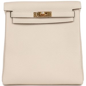 Hermes Kelly Ado II Backpack Craie Clemence GHW