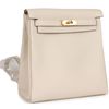 Hermes Kelly Ado II Backpack Craie Clemence GHW