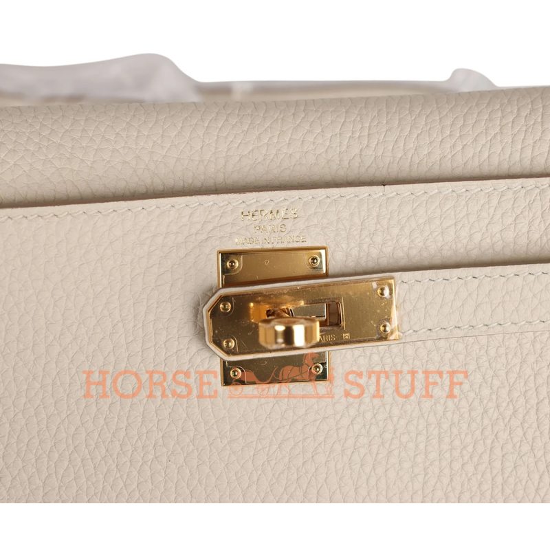 Hermes Kelly Ado II Backpack Craie Clemence GHW