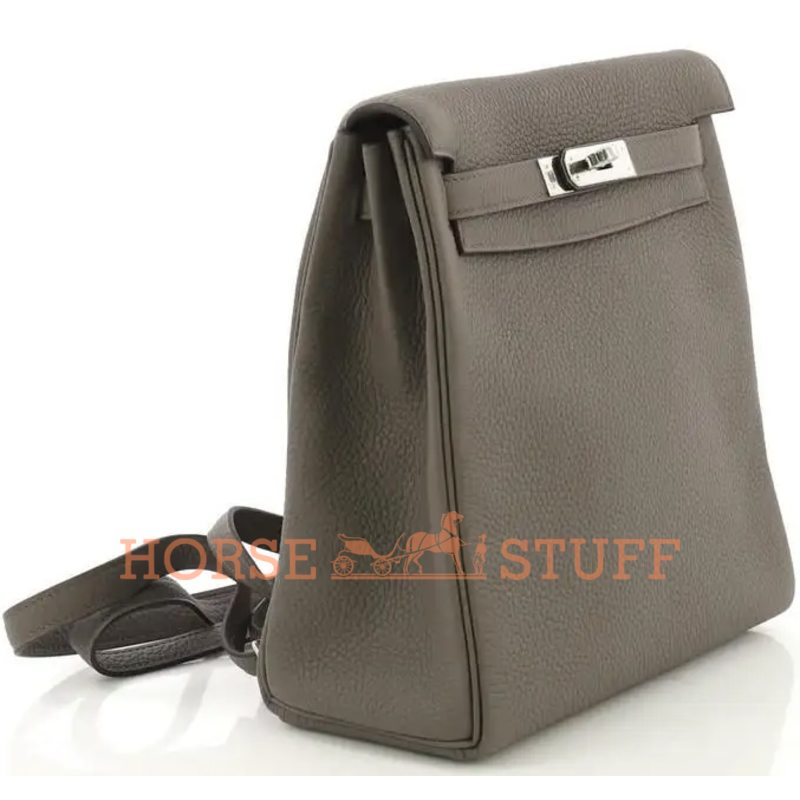 Hermes Kelly Ado II Backpack Etain Clemence PHW