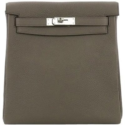 Hermes Kelly Ado II Backpack Etain Clemence PHW