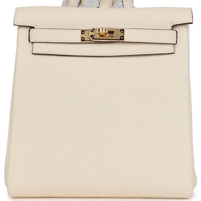 Hermes Kelly Ado II Backpack Nata Clemence GHW