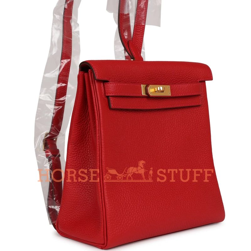 Hermes Kelly Ado II Backpack Rouge Casaque Clemence GHW