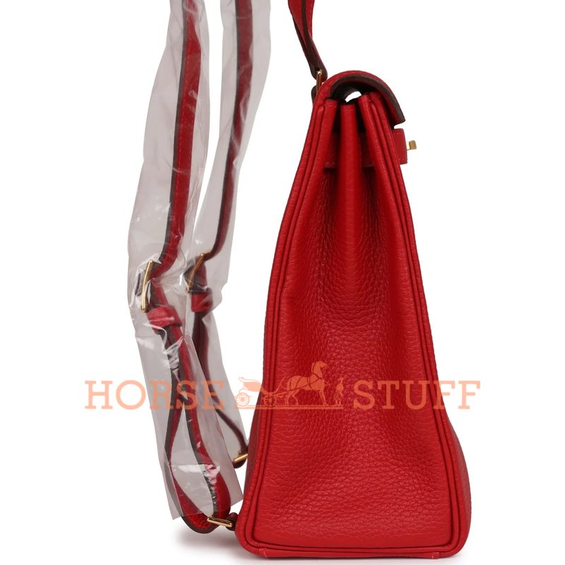 Hermes Kelly Ado II Backpack Rouge Casaque Clemence GHW